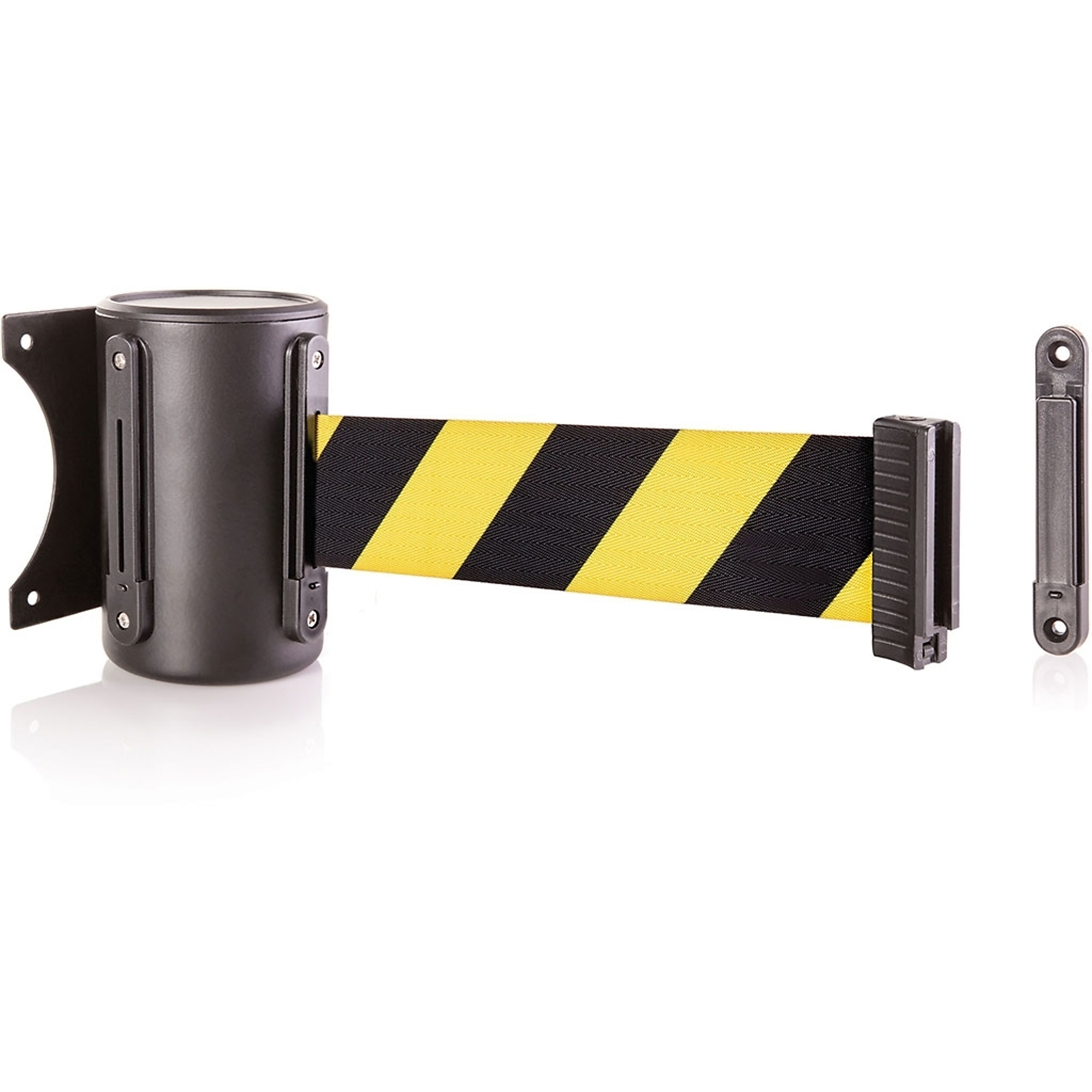 US Weight, Black Steel Mount 13ft. Belt Yellow/Black Chevron, Model# U2501CYB